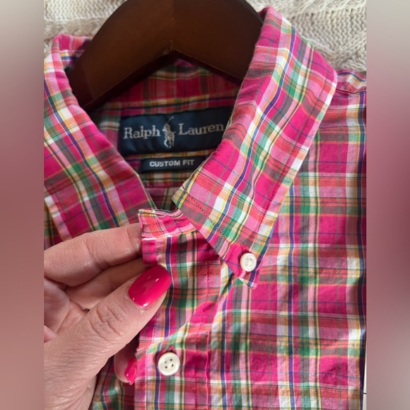 Ralph Lauren Pink Plaid Long Sleeve Button Down Shirt Men’s Size Medium - Picture 13 of 16